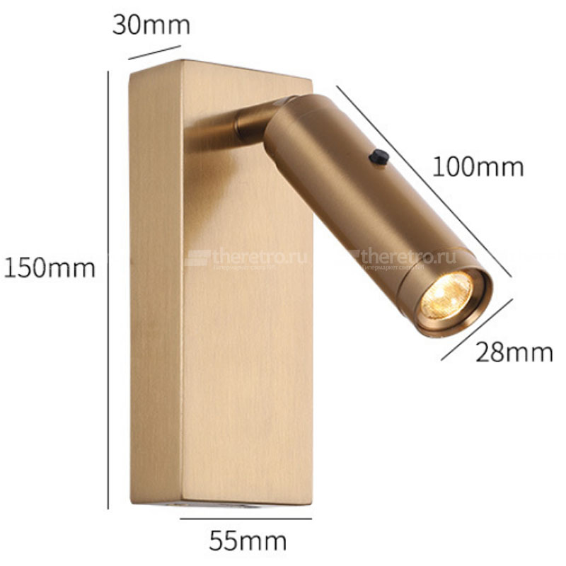 Бра Chelsom WALL LED KNURL BRASS A фото 2 Бра Chelsom WALL LED KNURL BRASS A фото 2