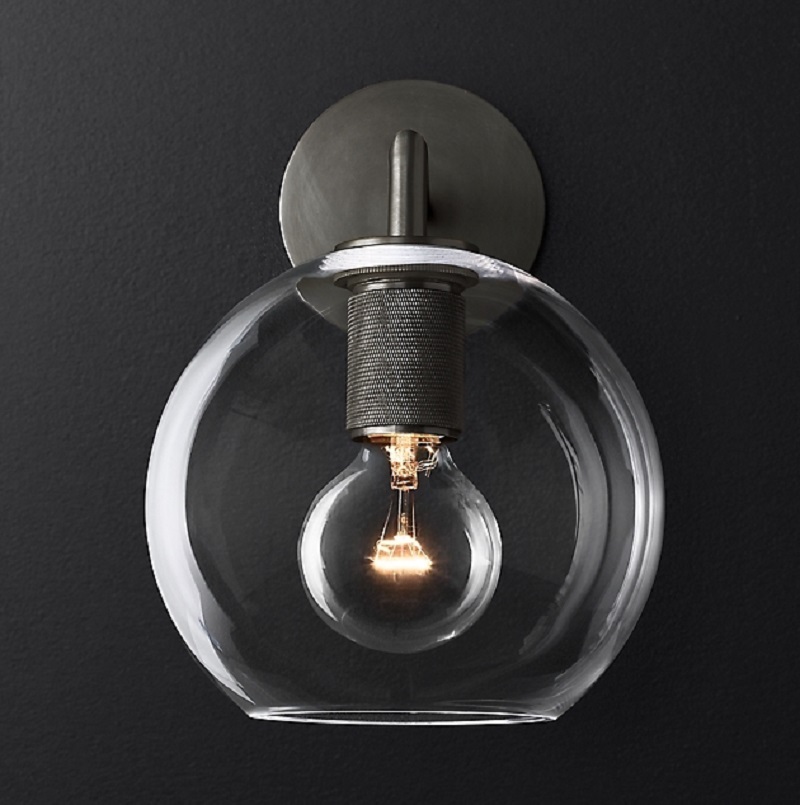 Бра RH Utilitaire Globe Shade Single Sconce Латунь фото 2 Бра RH Utilitaire Globe Shade Single Sconce Латунь фото 2