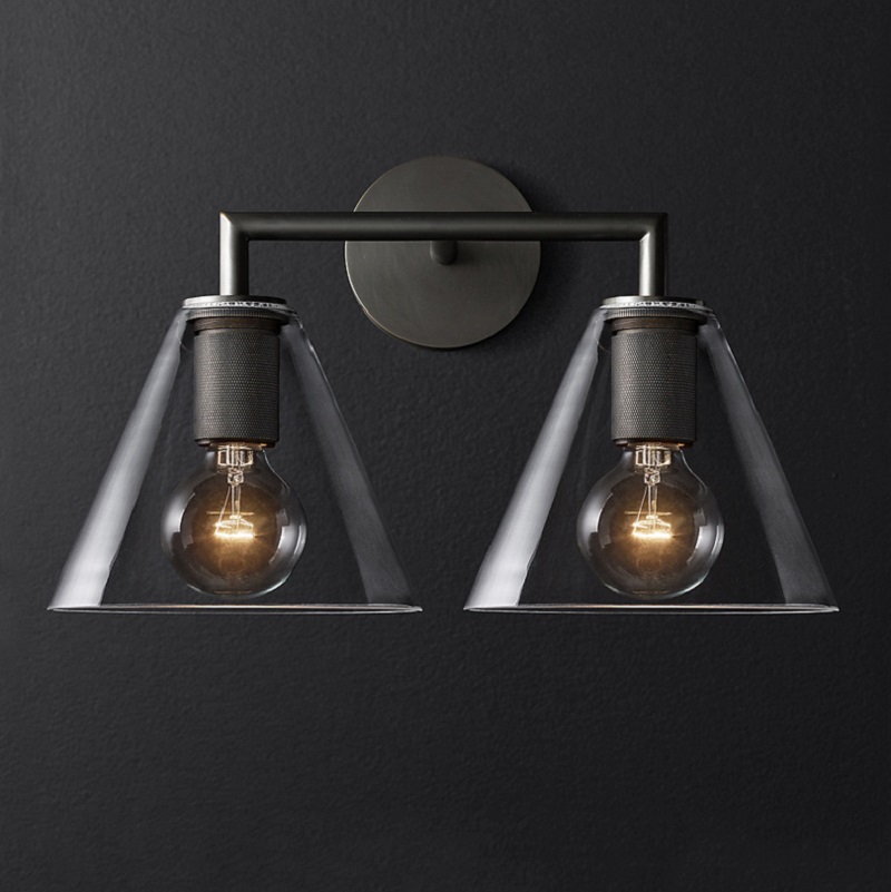 Бра RH Utilitaire Funnel Shade Double Sconce фото 2 Бра RH Utilitaire Funnel Shade Double Sconce фото 2