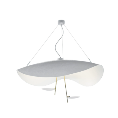 Подвесной светильник CATELLANI & SMITH LEDERAM MANTA S2 PENDANT Gold 80 см Белый фото 2 Подвесной светильник CATELLANI & SMITH LEDERAM MANTA S2 PENDANT Gold 80 см Белый фото 2