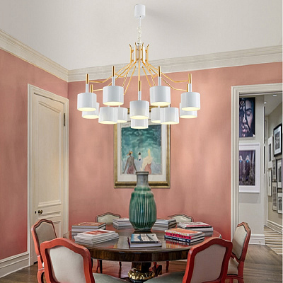 Люстра Delightfull Ella Suspension Selightfull 12 плафонов Белый фото 15