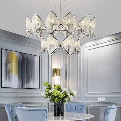 Люстра Ritz Crystall Leaf Chandelier 24 плафонов Золотой фото 13