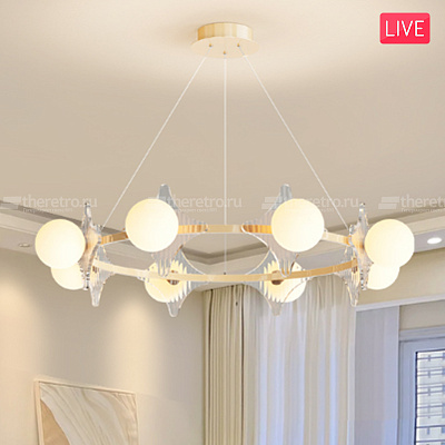 Подвесная люстра с шарами Abbat 5 плафонов фото 11