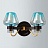 Стеклянный настенный светильник в стиле постмодерн на 2 плафона Голубой Черный фото 5