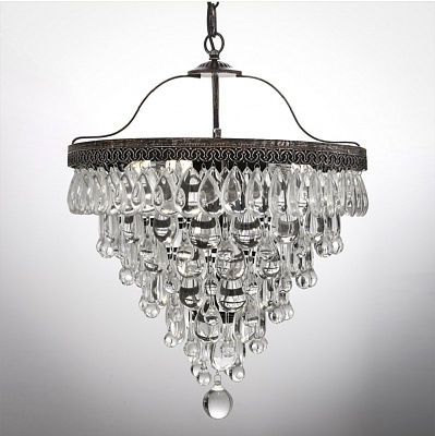Люстра Clarissa Glass Drop Pendant 25 см  Черный фото 4
