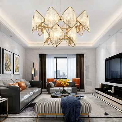 Ritz Crystall Leaf Chandelier фото 9