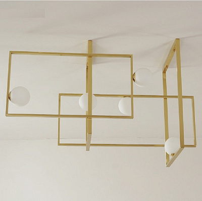 Люстра Mondrian Glass Venicem Ceiling Lamp Черный фото 4