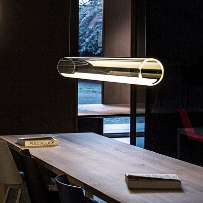 Минималистский подвесной светильник в виде стеклянной трубы GLASSTUBE фото 6