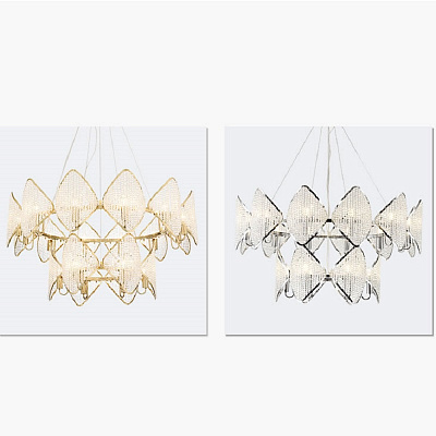 Люстра Ritz Crystall Leaf Chandelier 24 плафонов Золотой фото 9