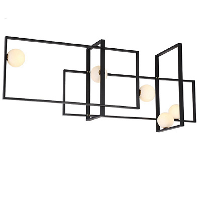 Люстра Mondrian Glass Venicem Ceiling Lamp Черный фото 6