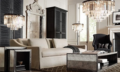 1920s Odeon Glass Fringe Chandelier (M) - 5 rings 60 см   фото 5
