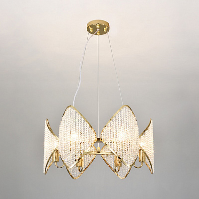 Люстра Ritz Crystall Leaf Chandelier 24 плафонов Золотой фото 8