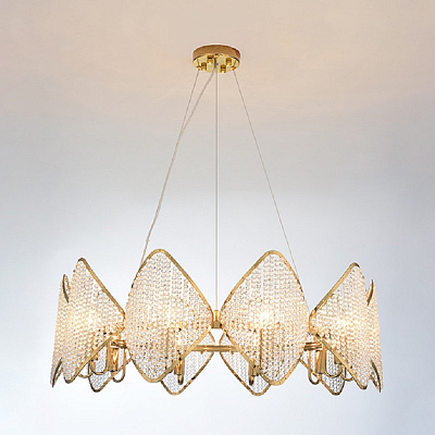 Люстра Ritz Crystall Leaf Chandelier 24 плафонов Золотой фото 6