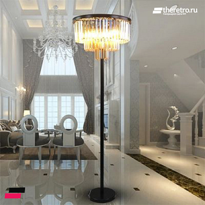 Restoration Hardware 1920S Odeon Glass Floor Lamp Коньячный фото 10