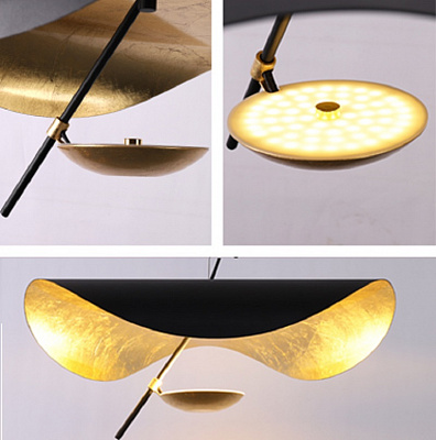 Подвесной светильник CATELLANI & SMITH LEDERAM MANTA S2 PENDANT Gold 80 см  Белый фото 16