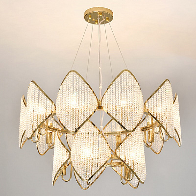 Люстра Ritz Crystall Leaf Chandelier 24 плафонов Золотой фото 5