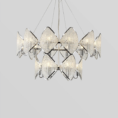 Люстра Ritz Crystall Leaf Chandelier 24 плафонов Золотой фото 12