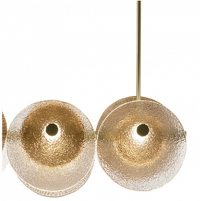 Люстра Ceiling Lamp in Champagne Finish Brass Decorative Glass B фото 6