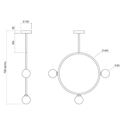 Люстра Areti Circle Pendant 3 плафона  фото 5