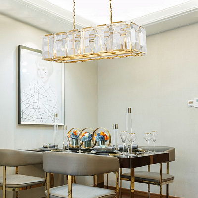 Люстра Harlow Crystal SQUARE Gold 100 см   фото 6