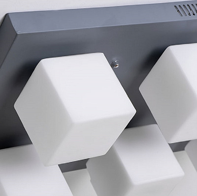 Серия потолочных люстр с матовыми стеклянными плафонами квадратной формы BOARD CUBE 4 плафона Коричневый фото 11