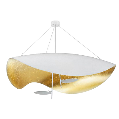 Подвесной светильник CATELLANI & SMITH LEDERAM MANTA S2 PENDANT Gold 80 см  Белый  фото 1